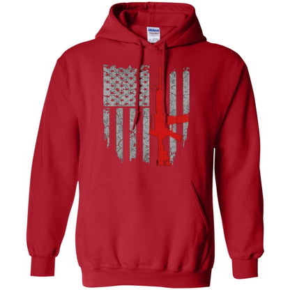 Hunting Lover T-shirt Gun Usa Flag Red