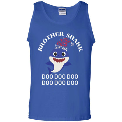 Brother Shark With Santa Claus Hat Merry X-mas Family Shark Gift Shirt Royal