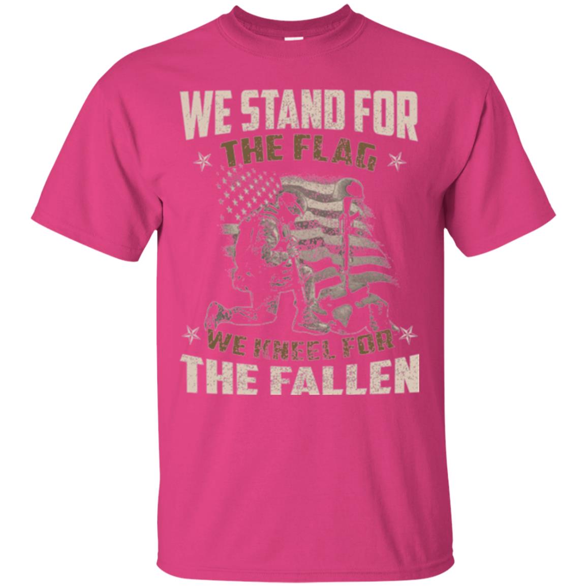 Veteran T-shirt We Stand For The Flag, We Kneel For The Fallen Heliconia
