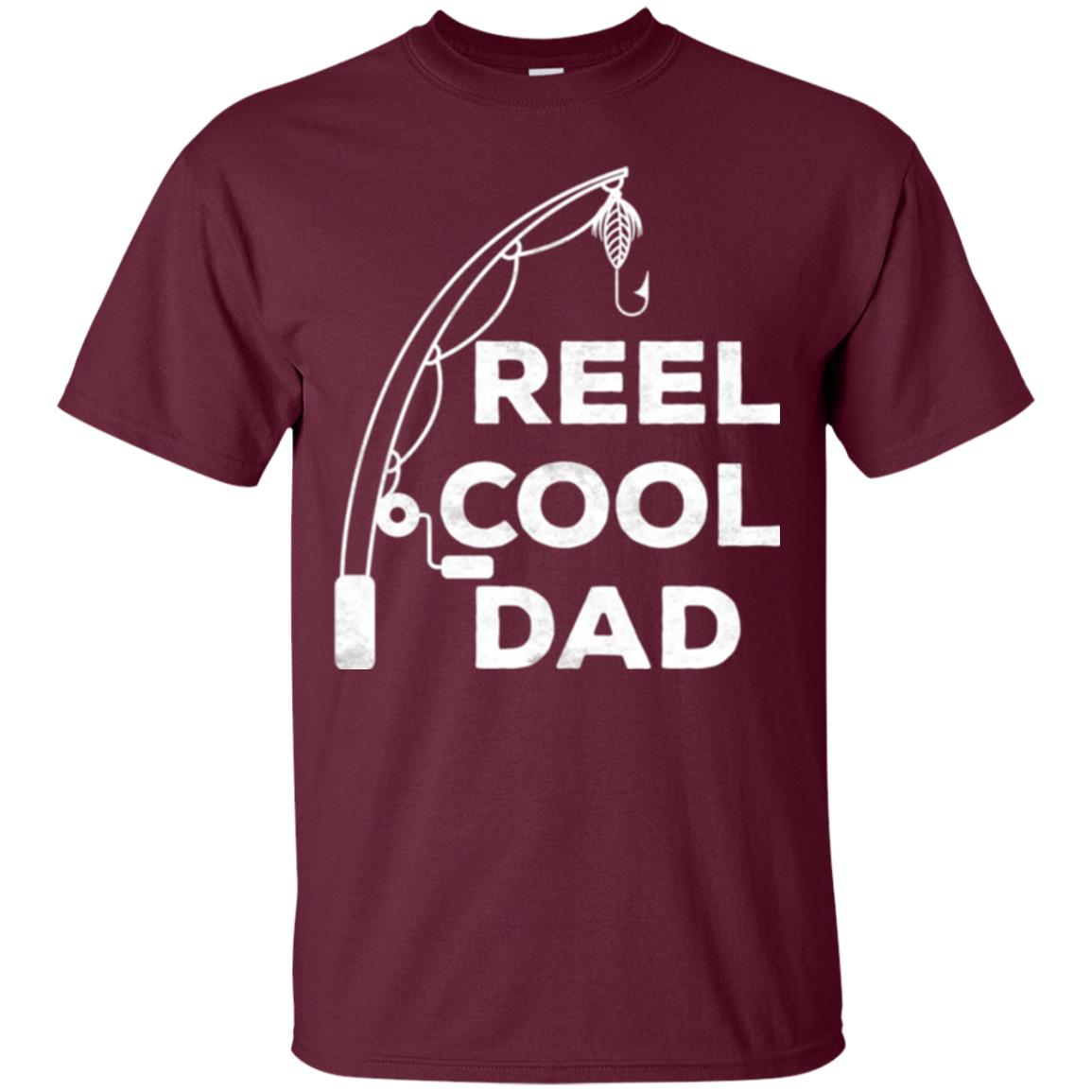 Fisherman T-shirt Reel Cool Dad Maroon