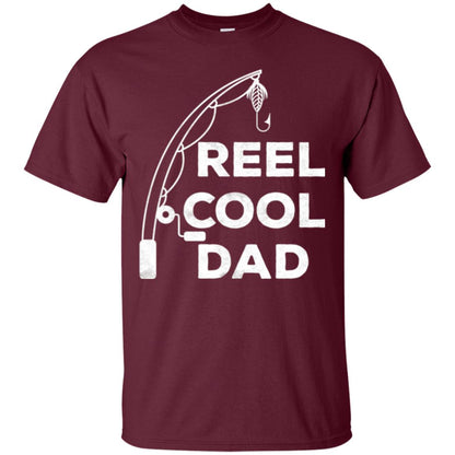 Fisherman T-shirt Reel Cool Dad Maroon