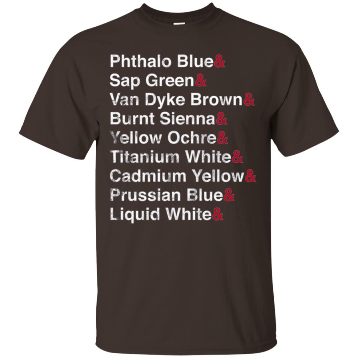 Painter T-shirt Oil Colors Bob Painter Ross Dark Chocolate