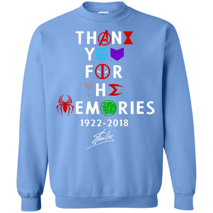 Thank You For The Memories Stan Lee Movie Hero Fan Shirt Carolina Blue