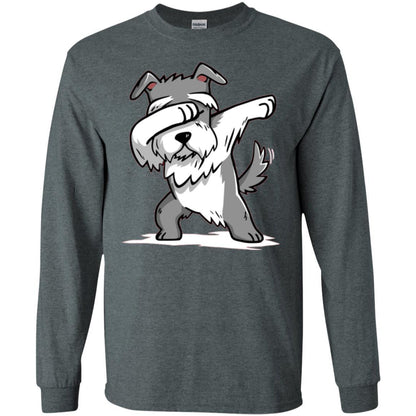 Dog Lover T-shirt Miniature Schnauzer Cute Dabbing Dark Heather
