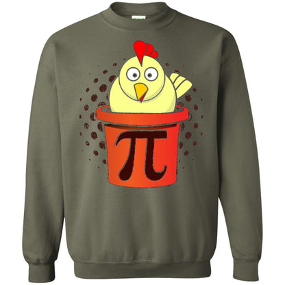 Chicken Pot Pi Funny Math T-shirt Military Green