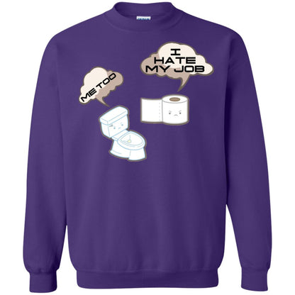 Funny Toilet And Toilet Paper I Hate My Job T-shirt Purple