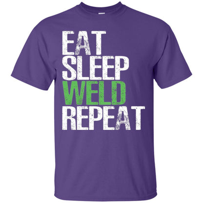 Welding T-shirt Eat Sleep Weld Repeat Purple