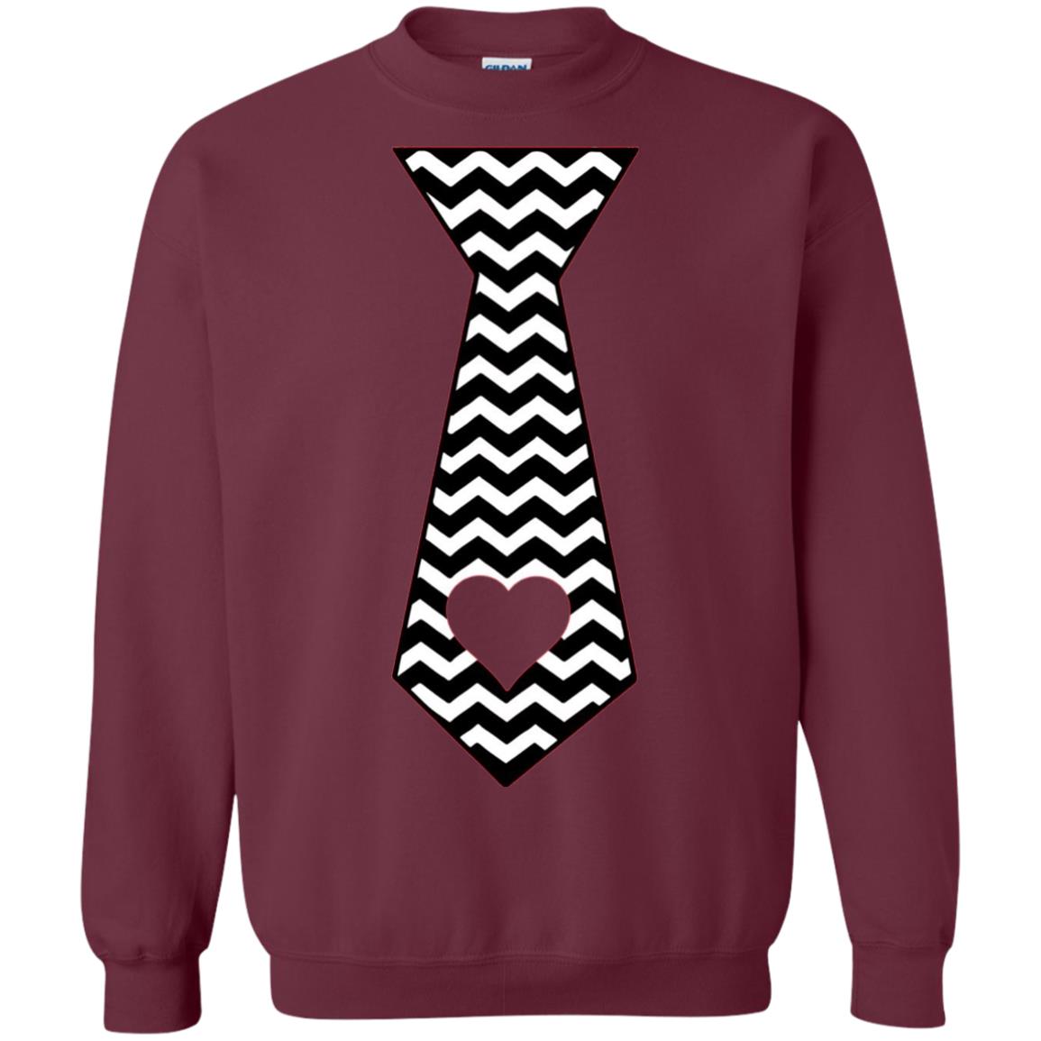 Valentines Day T-shirt Tie Heart Maroon