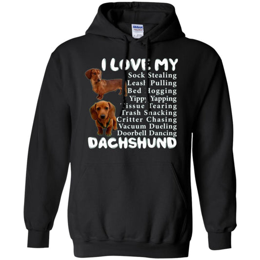 Dachshund T-shirt Sock Stealing Bed Hogging Black
