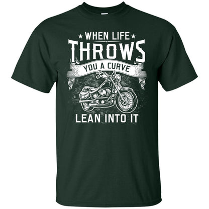 When Life Throws You A Curve Lean Into It Motorcycle Shirt Forest