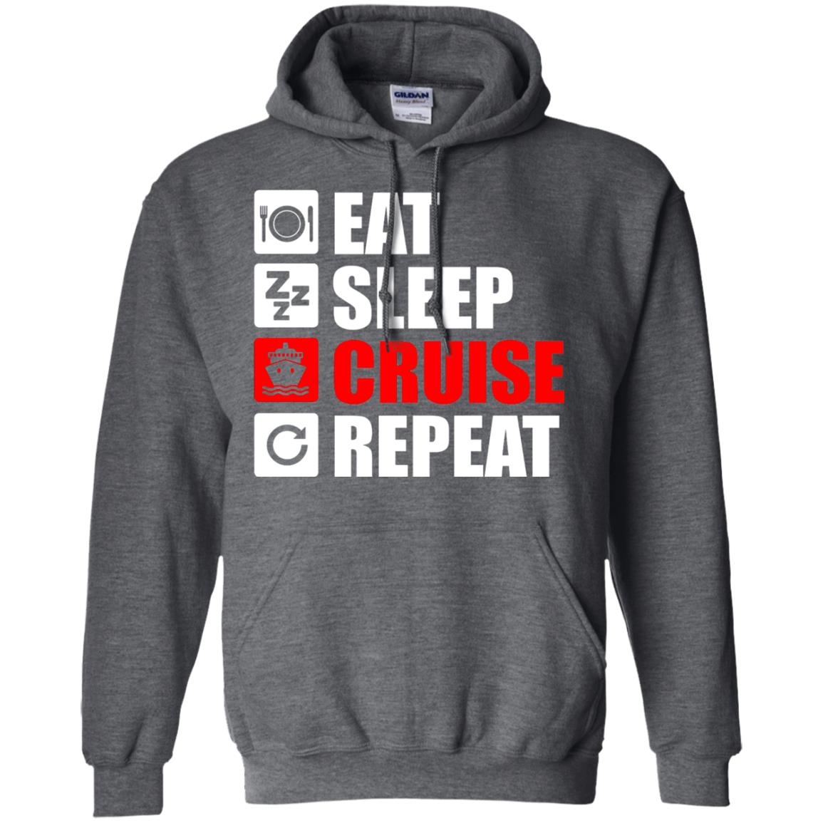 Eat Sleep Cruise Repeat Summer Vacation T-shirt Dark Heather