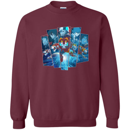 Voltron Legendary Defender 5 Lions In Blue Hue T-shirt Maroon