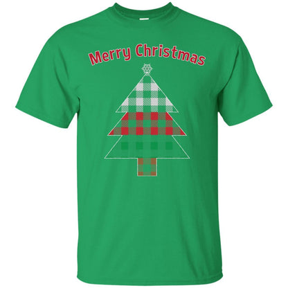 Unique Buffalo Plaid Tree Christmas Matching Pajama T-Shirt Irish Green