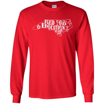 Distressed North Carolina Nc Red For Educator Shirt Red