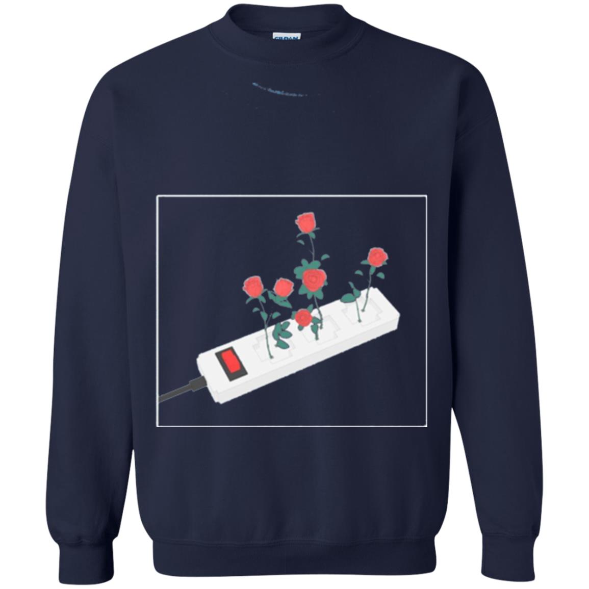 Flower Power Cute Art Aesthetic Vaporwave Digital Rose T-shirt Navy