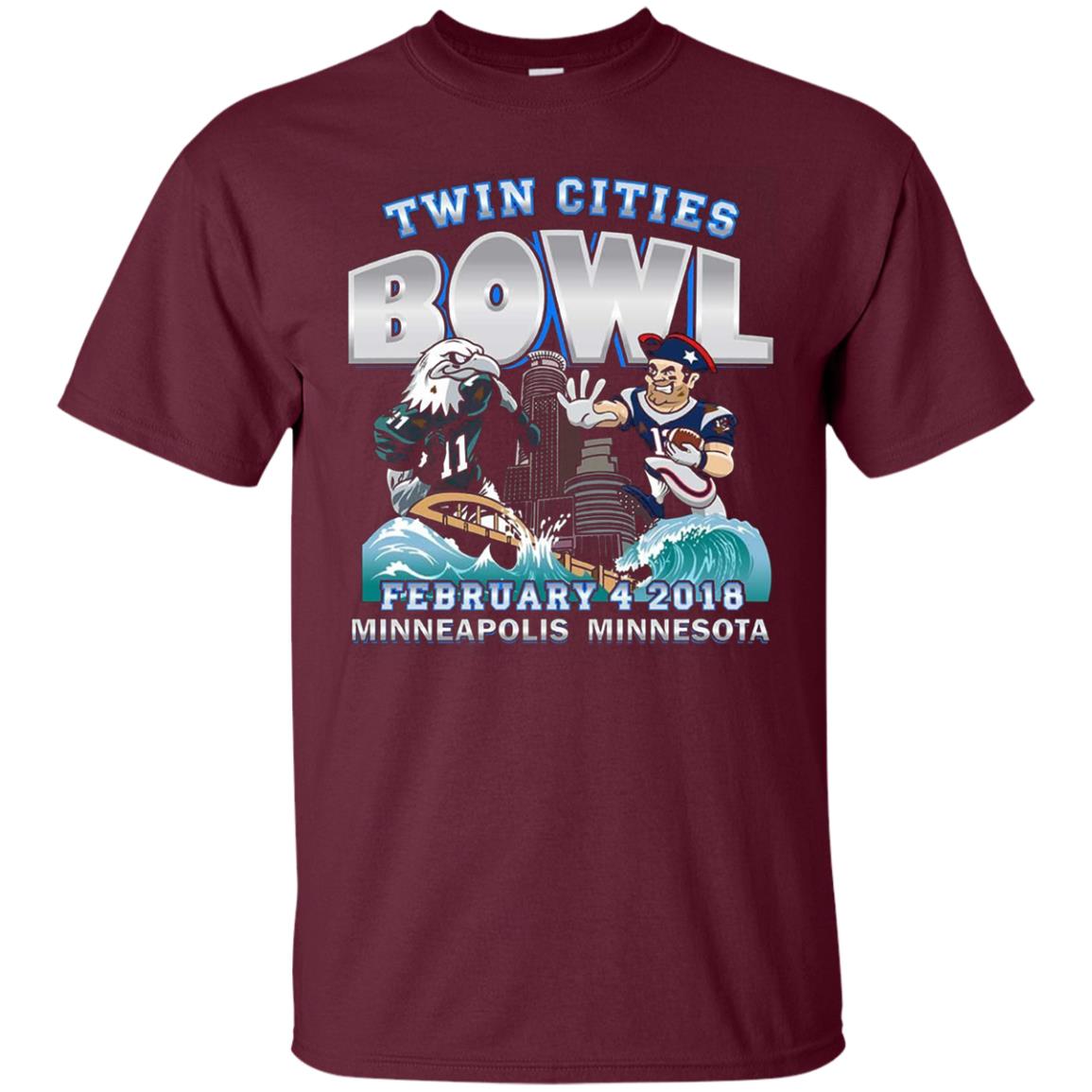 Football Lover T-shirt Twin Cities Bowl Maroon