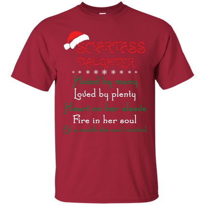 Christmas T-shirt Smartass Daughter Hated By Many Cardinal