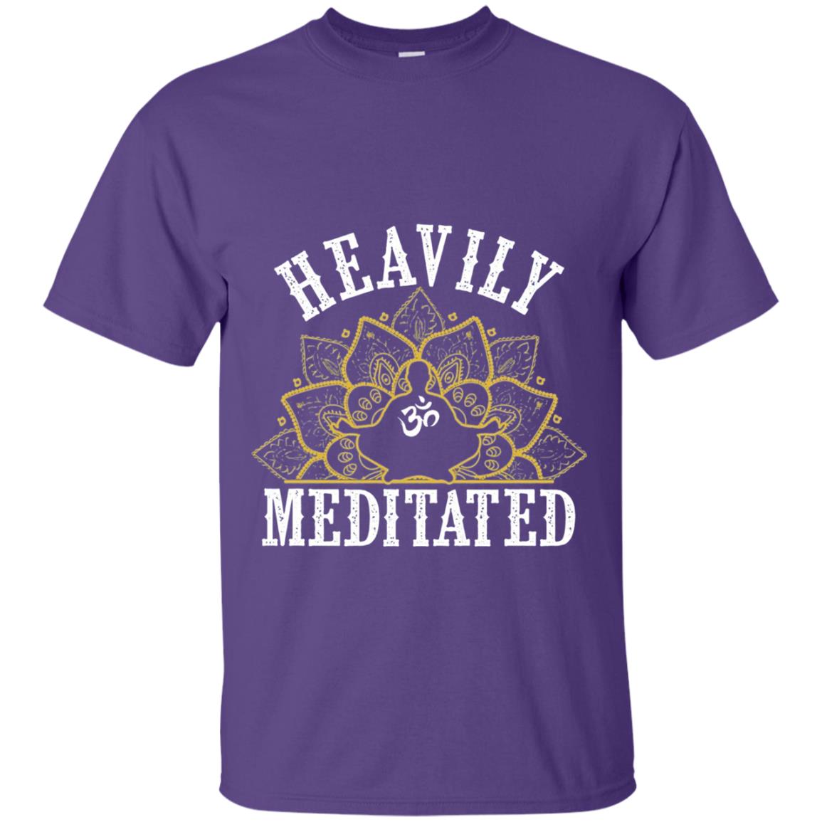 Funny Heavily Meditated Yoga Meditation T-shirt Purple