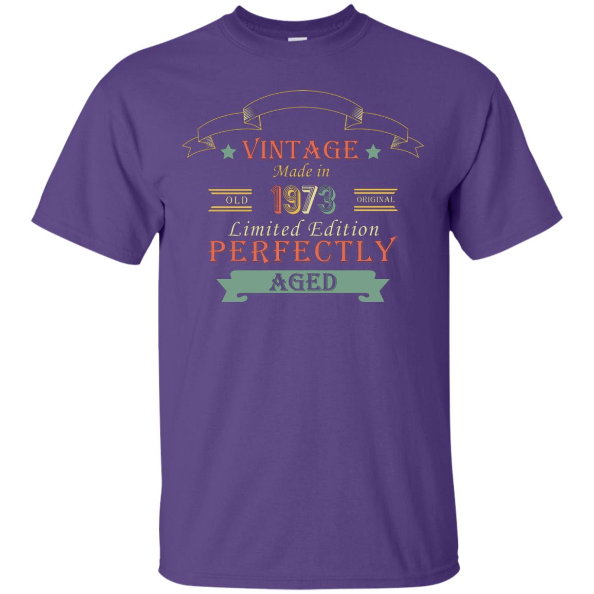 Vintage Made In Old 1973 Original Limited Edition Perfectly Aged 45th Birthday T-shirt Purple