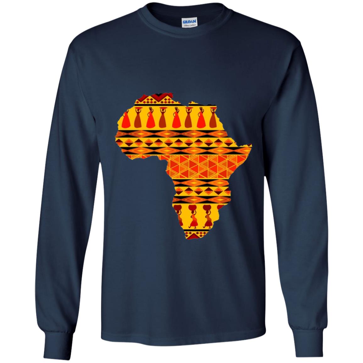 African Pride Ankara Tribal Pattern T-shirt Navy