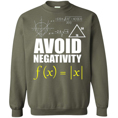 Avoid Negativity Math Teacher T-shirt Military Green