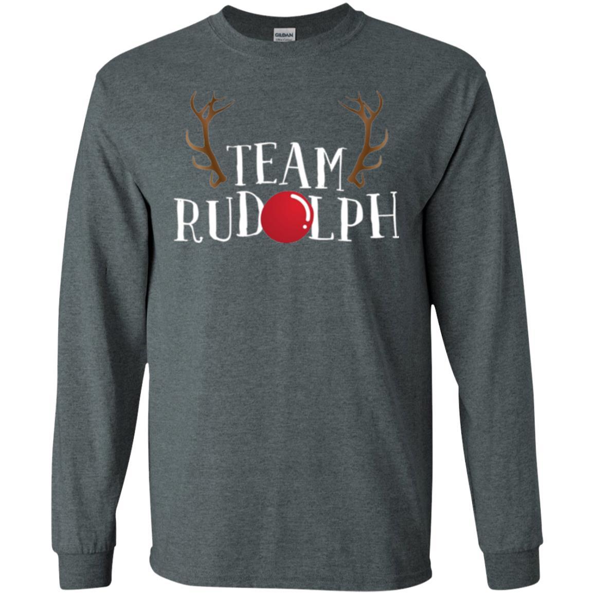 Christmas T-shirt Reindeer Team Rudolph Dark Heather