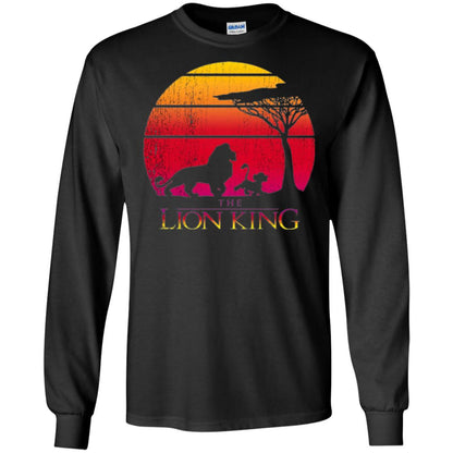 Cartoon T-shirt Lion King Vintage Sunset Black