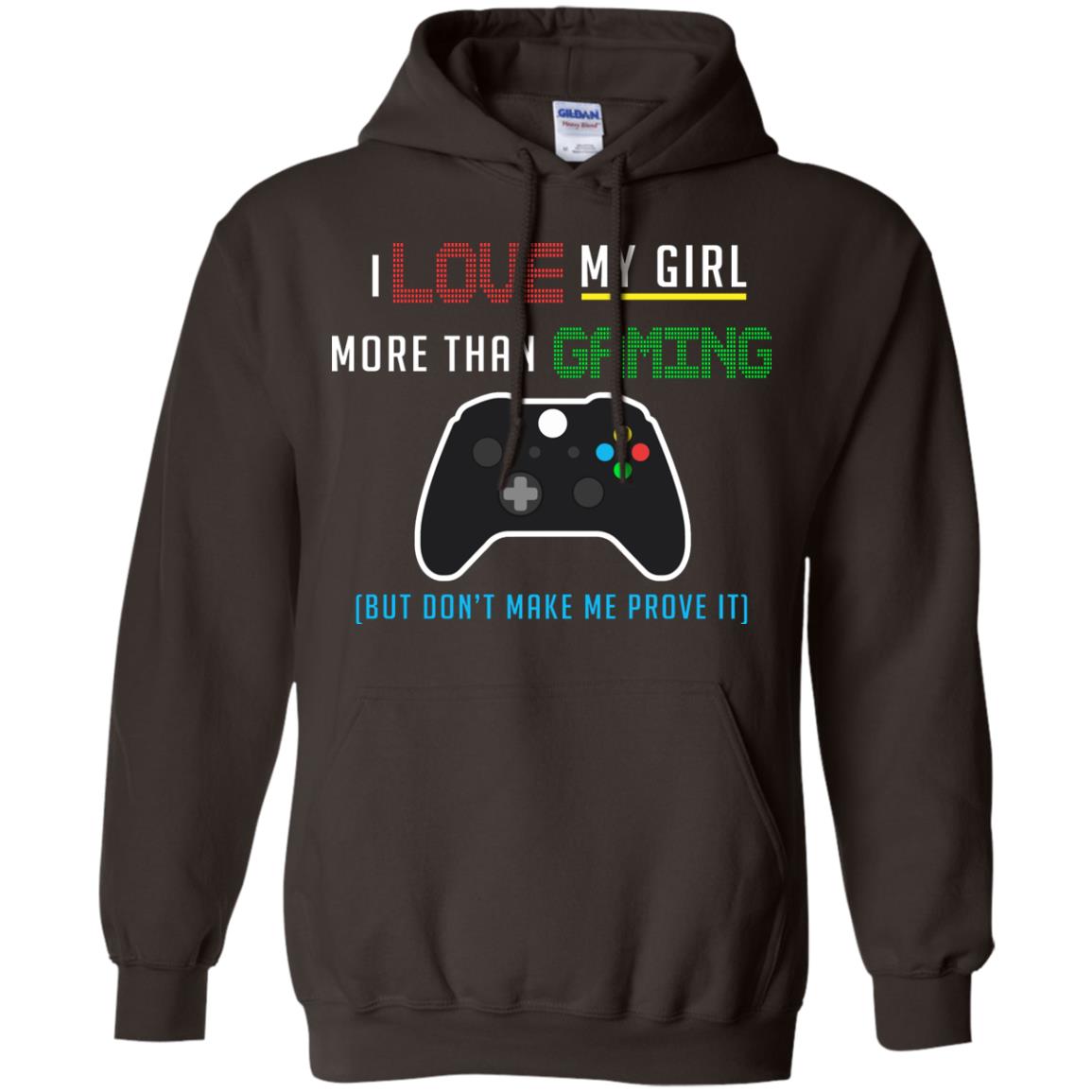 Gamer T-shirt I Love My Girl More Than Gaming Dark Chocolate