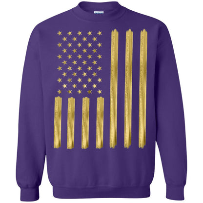 Faux Gold Paint American Flag T-shirt Purple