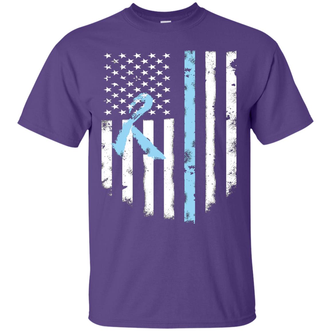 Ribbon American Flag Prostate Cancer Awareness Shirt Purple
