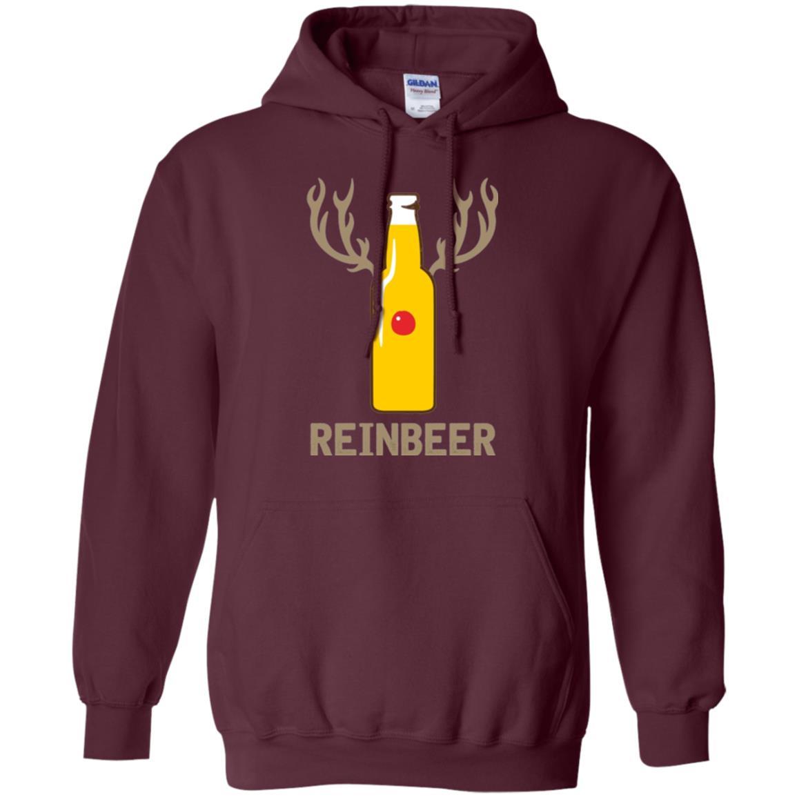 Christmas T-shirt Reinbeer Bottle Drinking Maroon