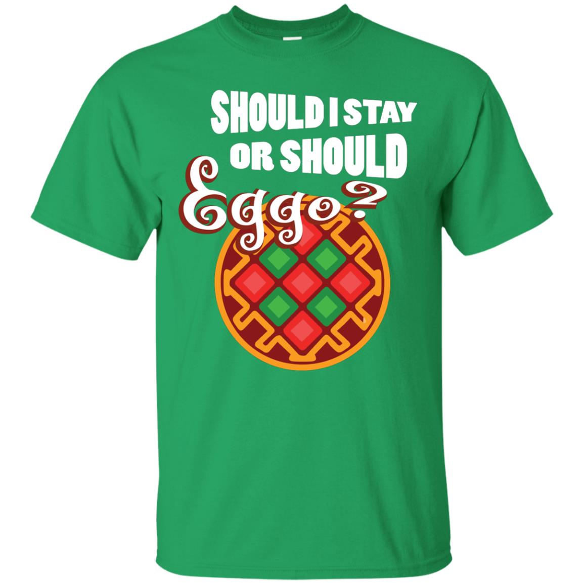 Waffle Lover T-shirt Should I Stay Or Should Eggo Irish Green
