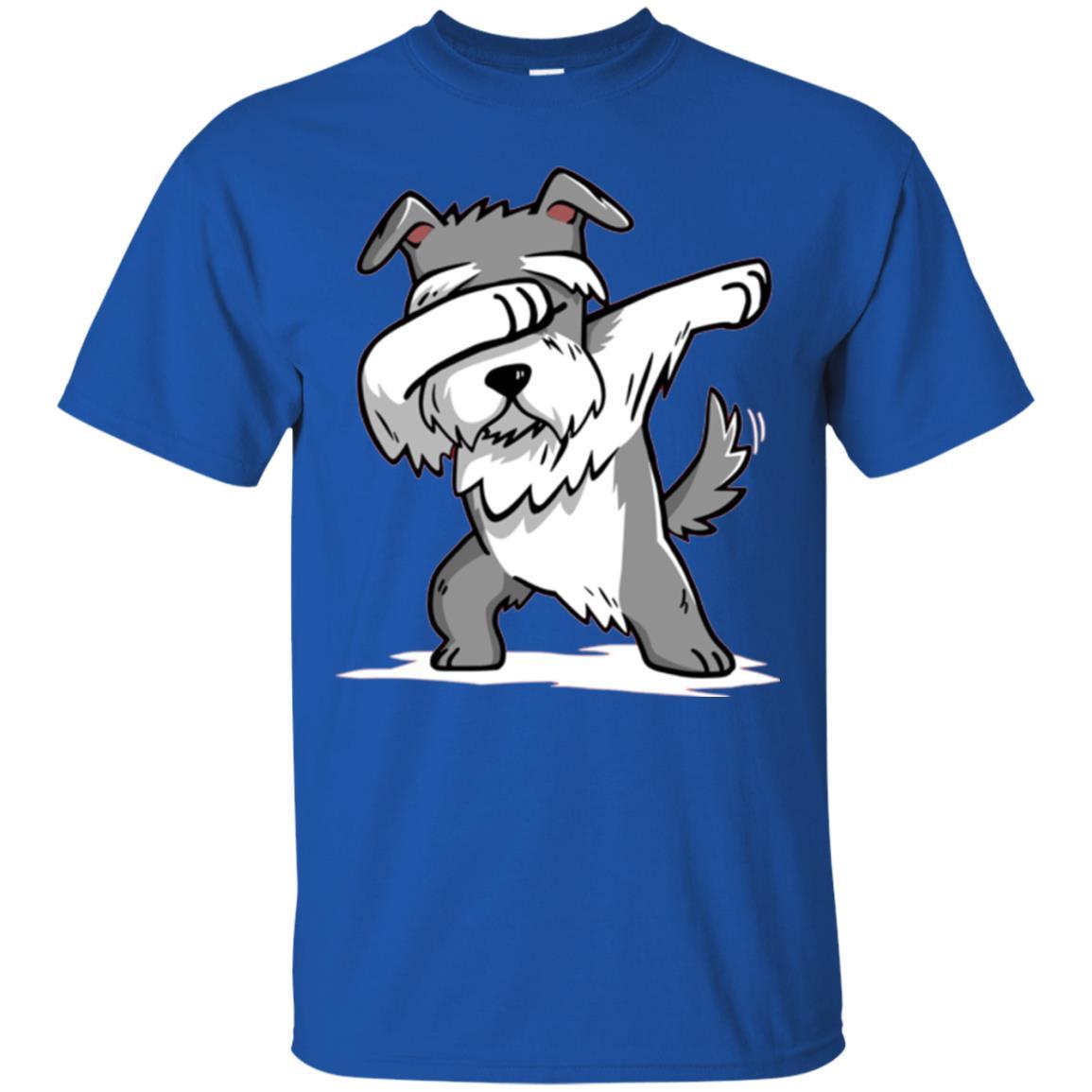 Dog Lover T-shirt Miniature Schnauzer Cute Dabbing Royal