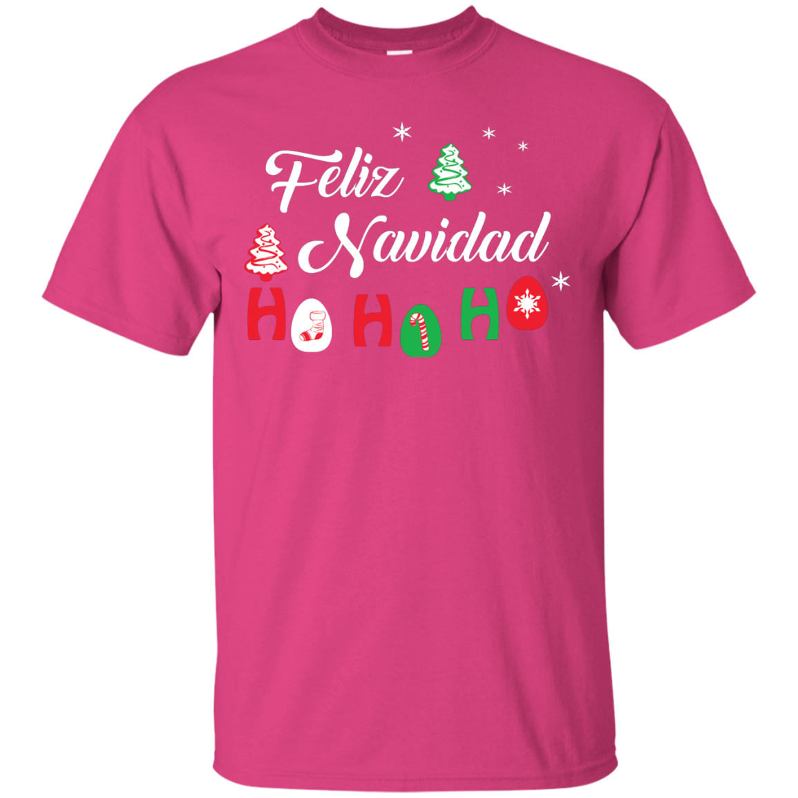 Chirstmas T-Shirt Feliz Navidad Ho Ho Ho Heliconia