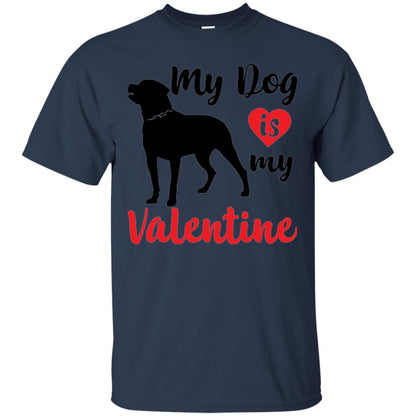 Dog Lover T-shirt My Dog Is My Valentine Navy