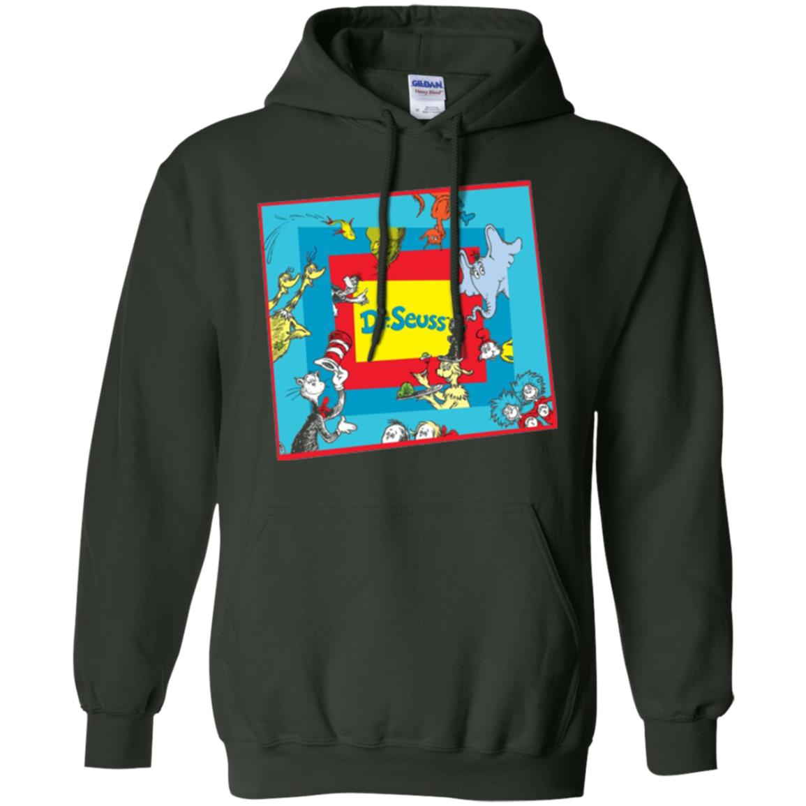 Dr. Seuss Character National Wear Red Day T-shirt Forest Green