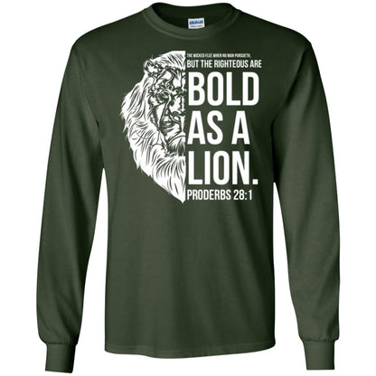 Christian T-shirt Bold As A Lion T-shirt Forest Green