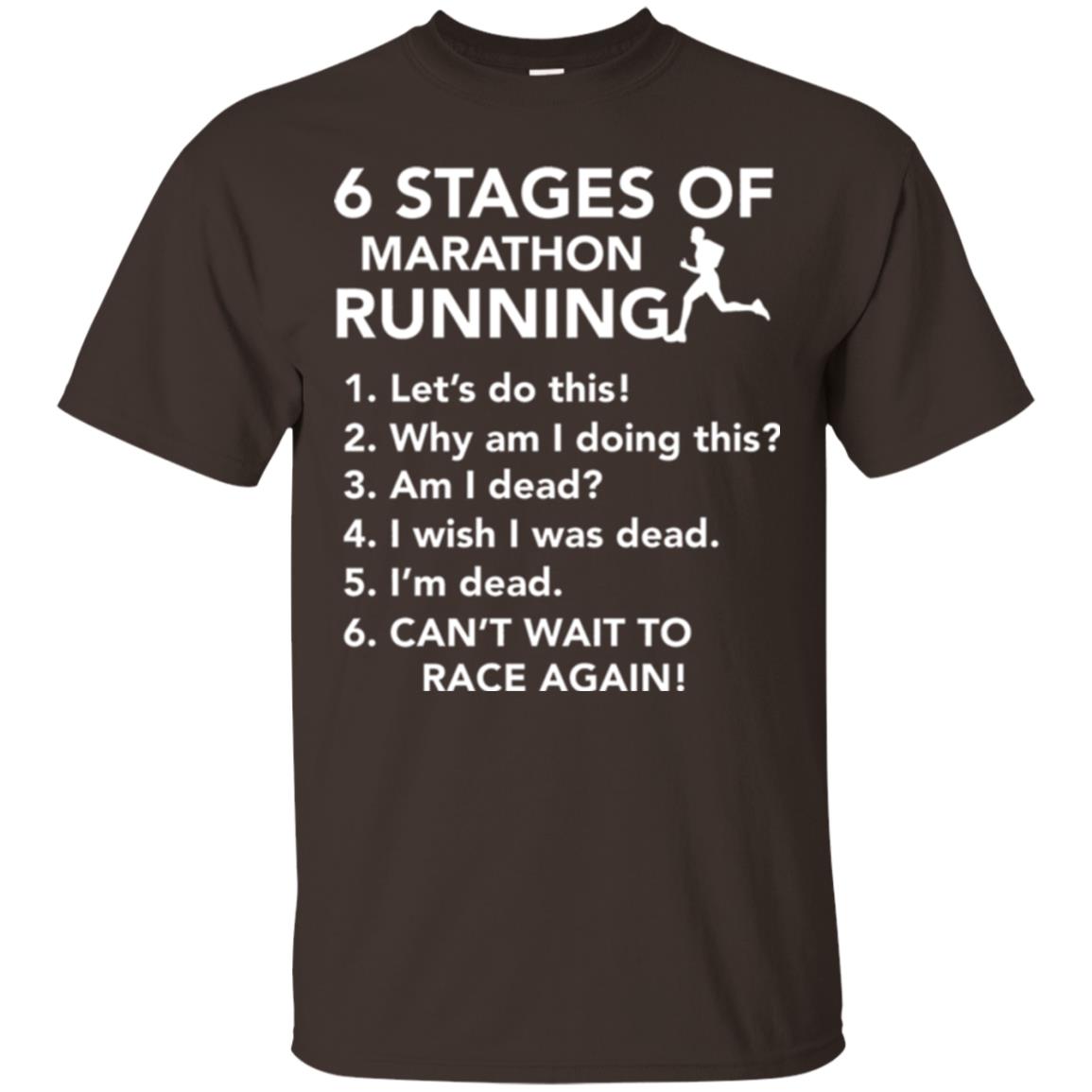 Runner T-shirt 6 Stages Of Marathon Running Dark Chocolate