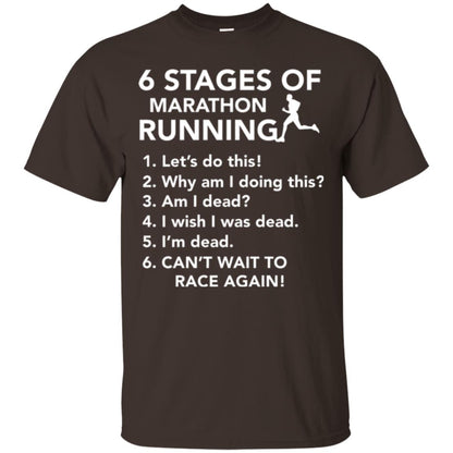 Runner T-shirt 6 Stages Of Marathon Running Dark Chocolate
