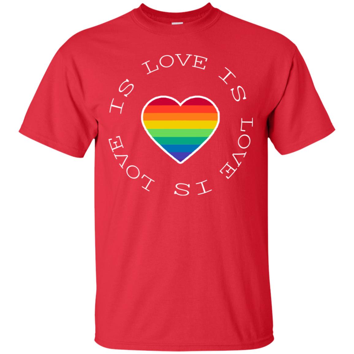 Love Is Love Rainbow Heart Lgbt Support Gift Shirt Red