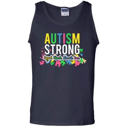 Autism Strong Support Educate Advocate Love Autism Awearness T-shirt Navy
