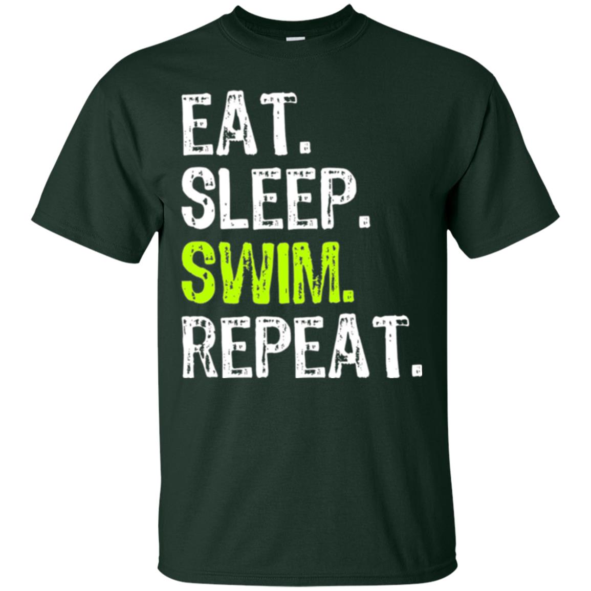 Swim Lovers T-shirt Eat Sleep Swim Repeat Forest Green