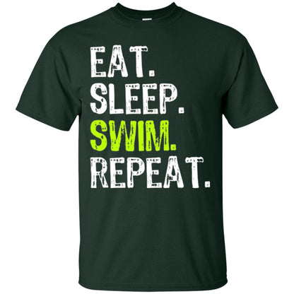 Swim Lovers T-shirt Eat Sleep Swim Repeat Forest Green