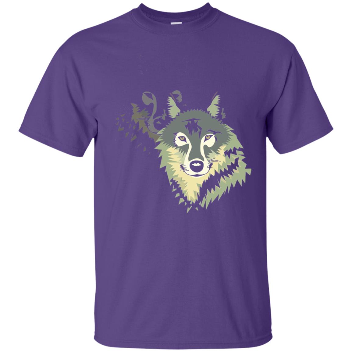 Wolf Pack Dog Painted Animal Lovers T-shirt Purple