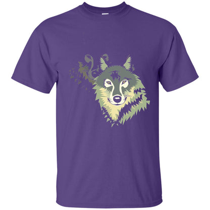 Wolf Pack Dog Painted Animal Lovers T-shirt Purple