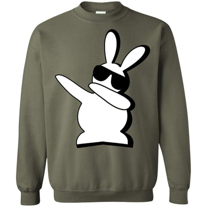 Dabbing Hip Hop Bunny Easter Shirt Military Green