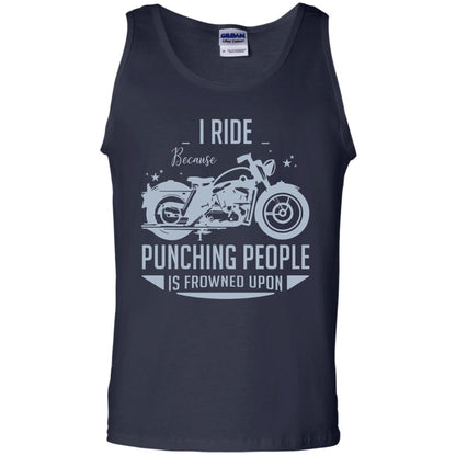 I Ride Because Punching People Is Frowned Upon Riding Lovers Shirt Navy