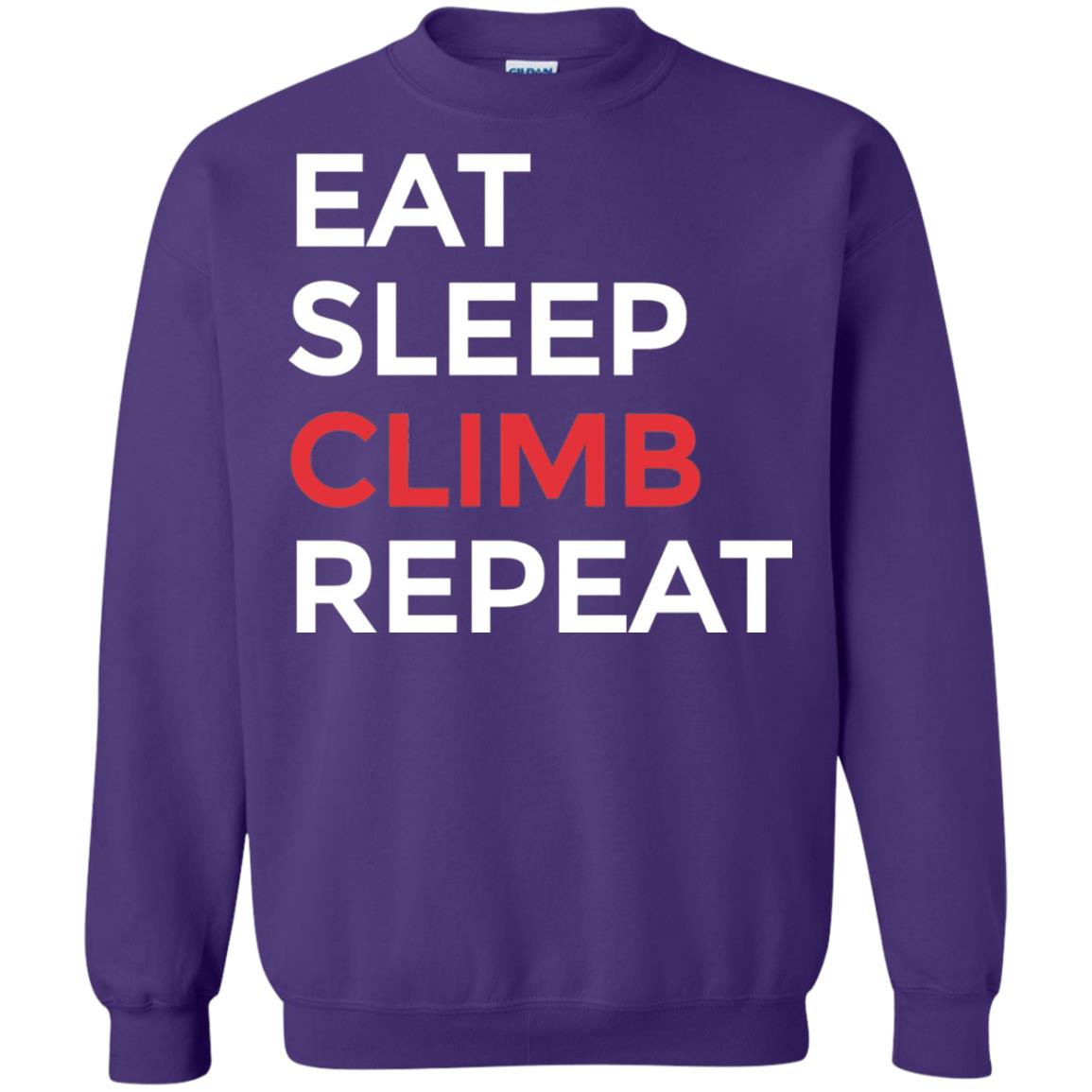 Eat Sleep Climb Repeat Mountain Climber Rock Climbing Shirt Purple