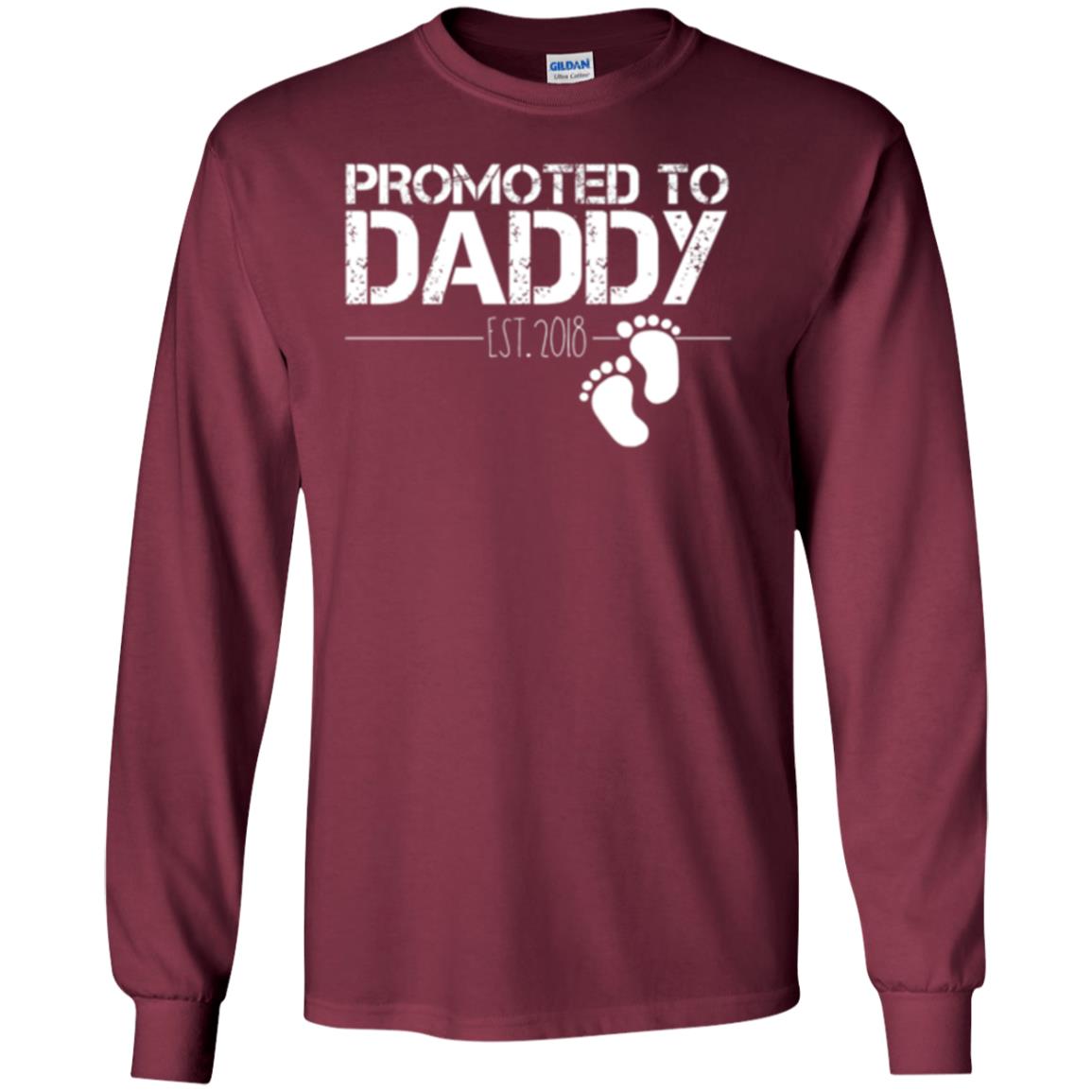 Promoted To Daddy Est 2018 New Daddy T-shirt Maroon