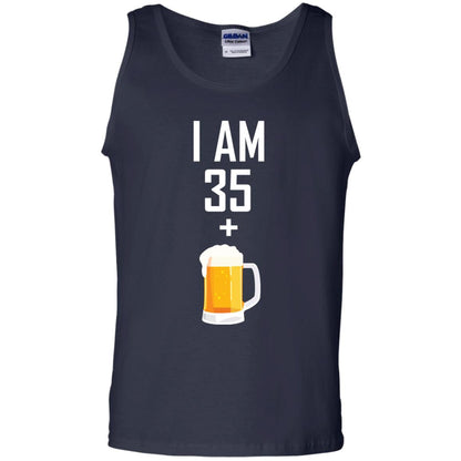 I Am 35 Plus 1 Beer 36th Birthday T-shirt Navy